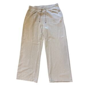 Jordan Flight Womens Wide Leg Sweatpants Jogger XL Tan Neutral Comfy Casual